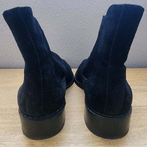 Vince Denver Western Chelsea Black Leather Ankle Boot Booties Womens 6.5 - Picture 6 of 11